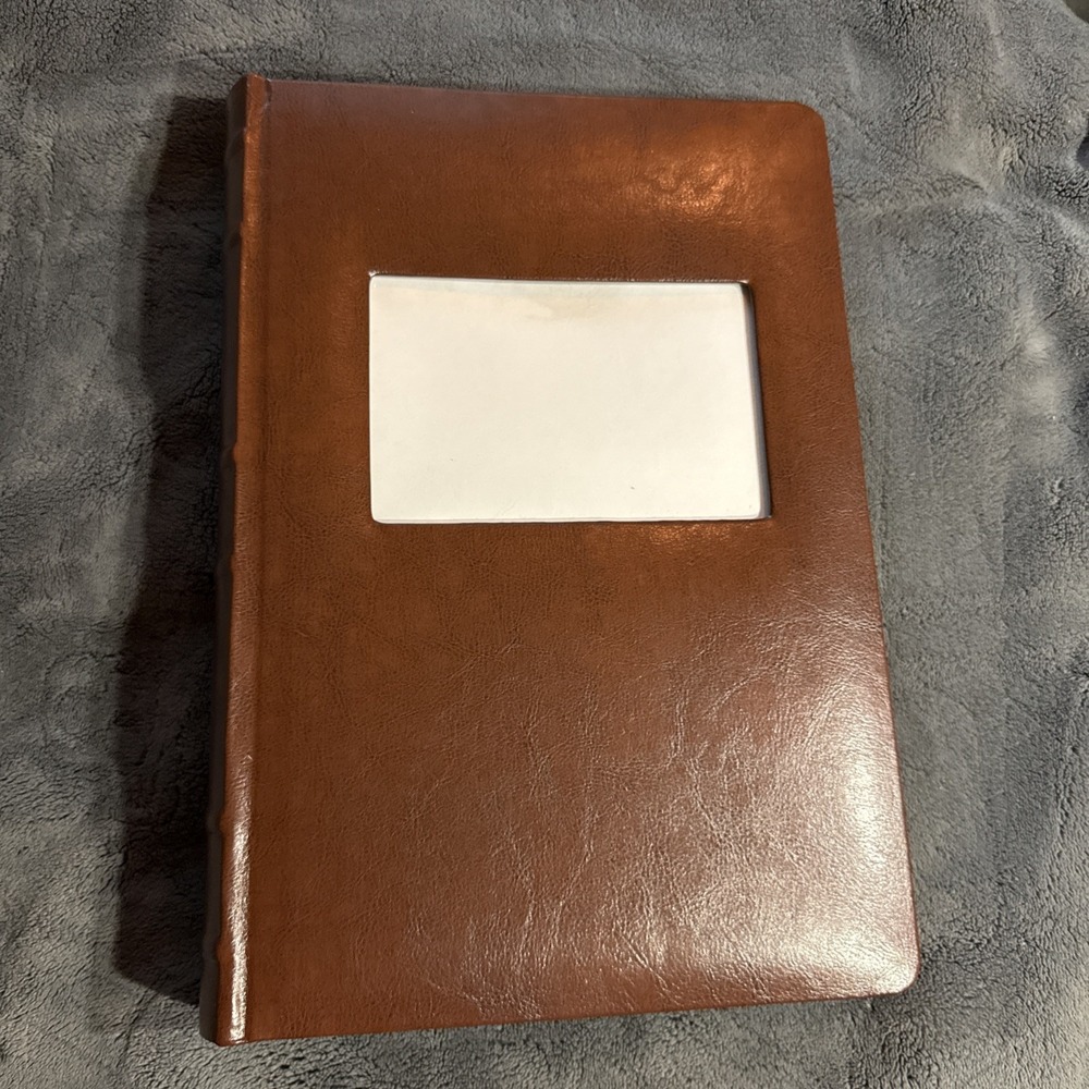 Old Town Bonded Leather Photo Album Brown 4x6 Memo Pages Photo Window